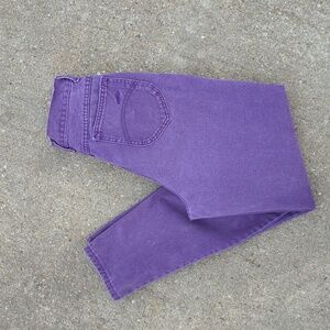Vintage Chic Purple Plum High Waisted Rise Jeans Tapered Leg